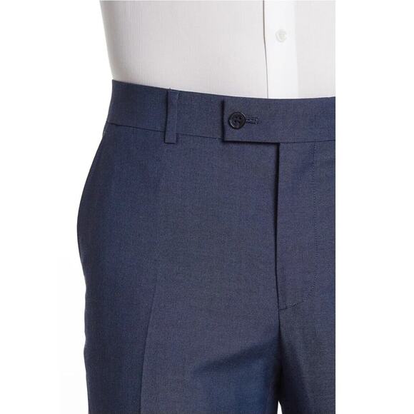 Savile Row Men's Navy Brixton Extra Slim Fit Formal Dress Pants Size 38W 34L - Picture 2 of 7
